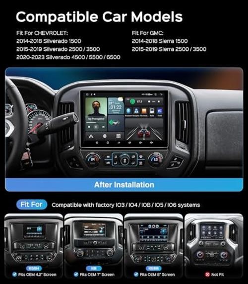 10″ 64G Car Stereo for GMC Sierra Chevy Silverado 2014 2015 2016 2017 2018 10.2