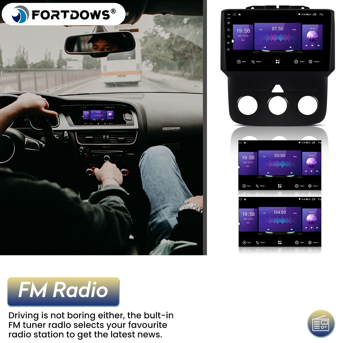 Wi-fi Radio Stereo for Dodge Ram 1500 2500 3500 2013-2018 Carplay Android GPS FM