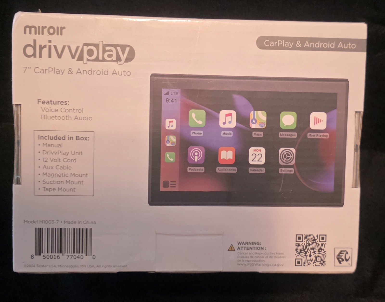 Miroir Drivvplay Wireless Car Play & Android Auto Display 7″ Touch Screen M1003™