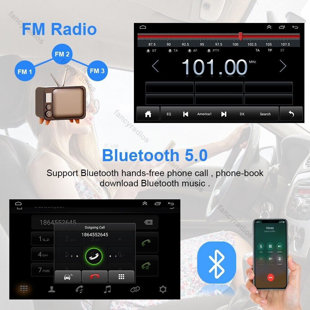 9″ Double 2DIN Android 11 Apple CarPlay Car Stereo Radio GPS Navi WiFi BT FM RDS