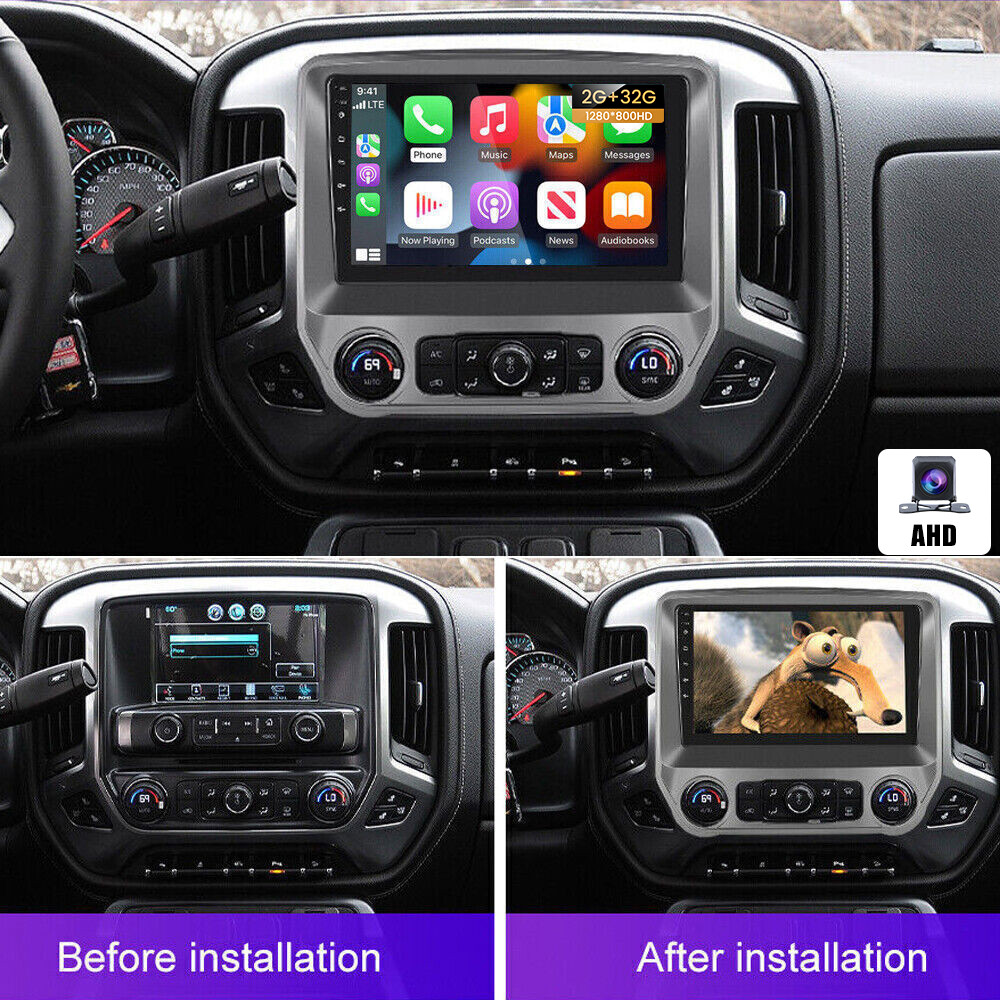 For 2014-2018 Chevrolet Silverado GMC Sierra Carplay Android 13 Car Stereo Radio