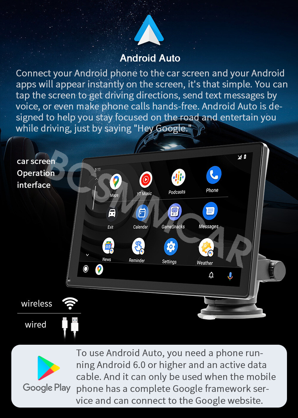 9in Radio Car Stereo Touchscreen MP5 Player For CarPlay Android Auto With Camera