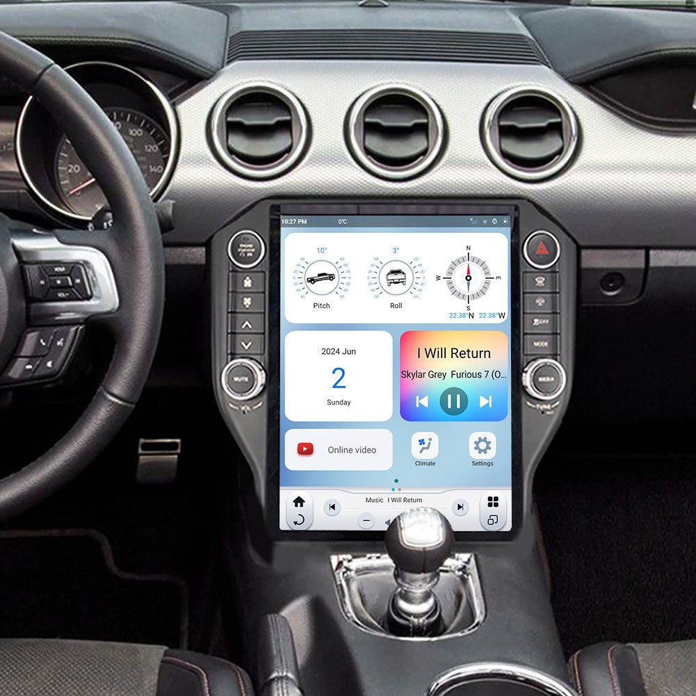 LINKSWELL GEN6 “T” Style Radio Stereo for Ford Mustang 2015-2023 Carplay Android