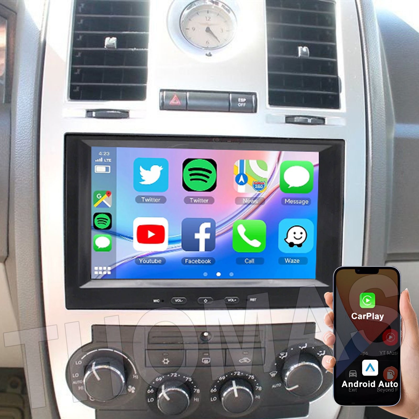 8″ Android 13 Carplay For Chrysler 300C 2005-2007 2Din Car Stereo Radio BT