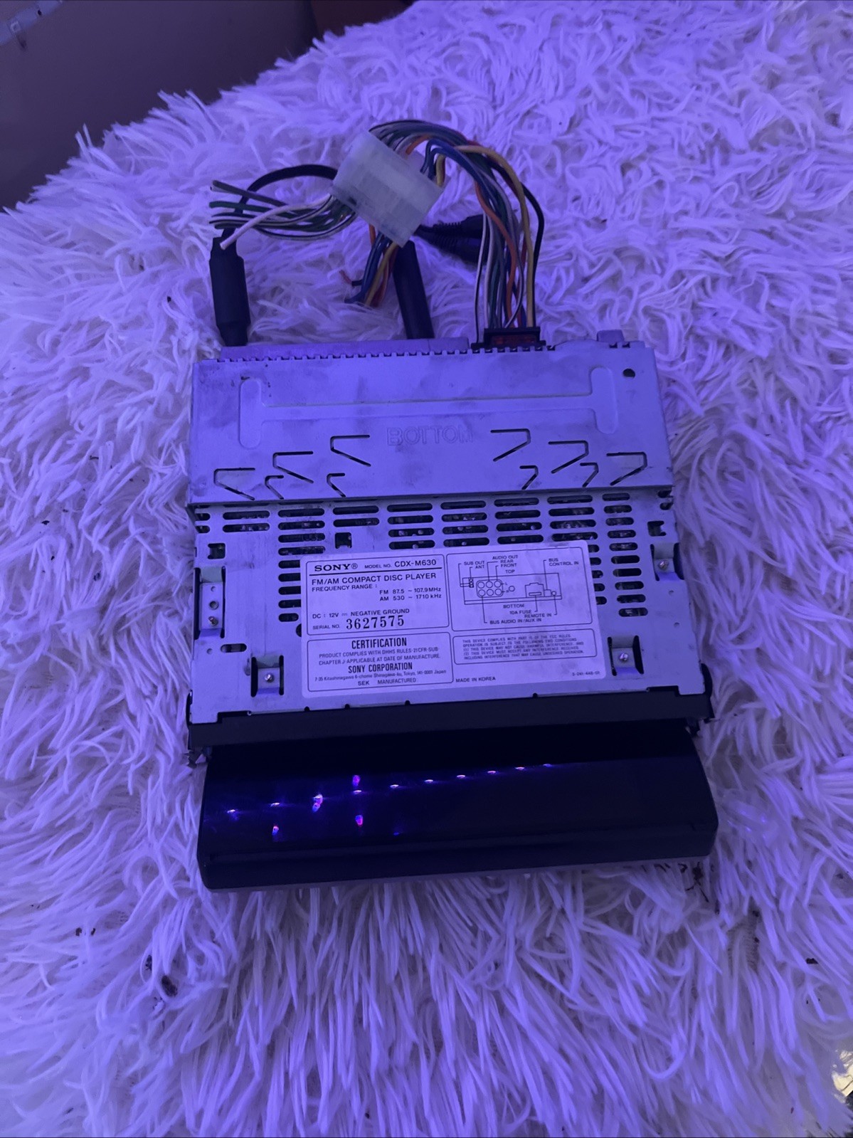 Sony CDX-M630 CD Player In Dash Receiver