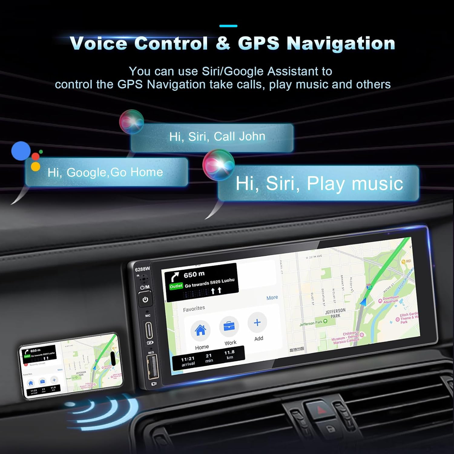 Wireless Single Din Car Stereo with Apple Carplay,Ips Touch Screen Car Radio wit
