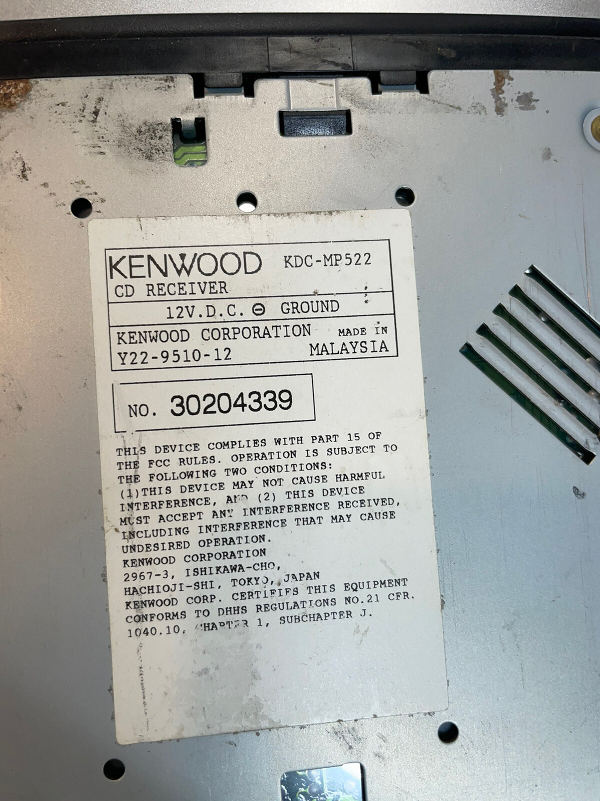 kdc-mp522 kenwood Car stereo