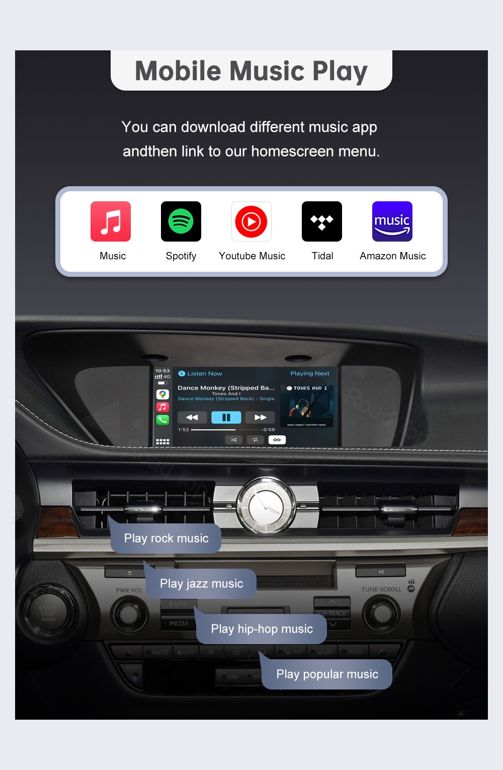 Wireless Carplay Android Auto Module For Lexus ES 2014-2019 Mirror Link AirPlay