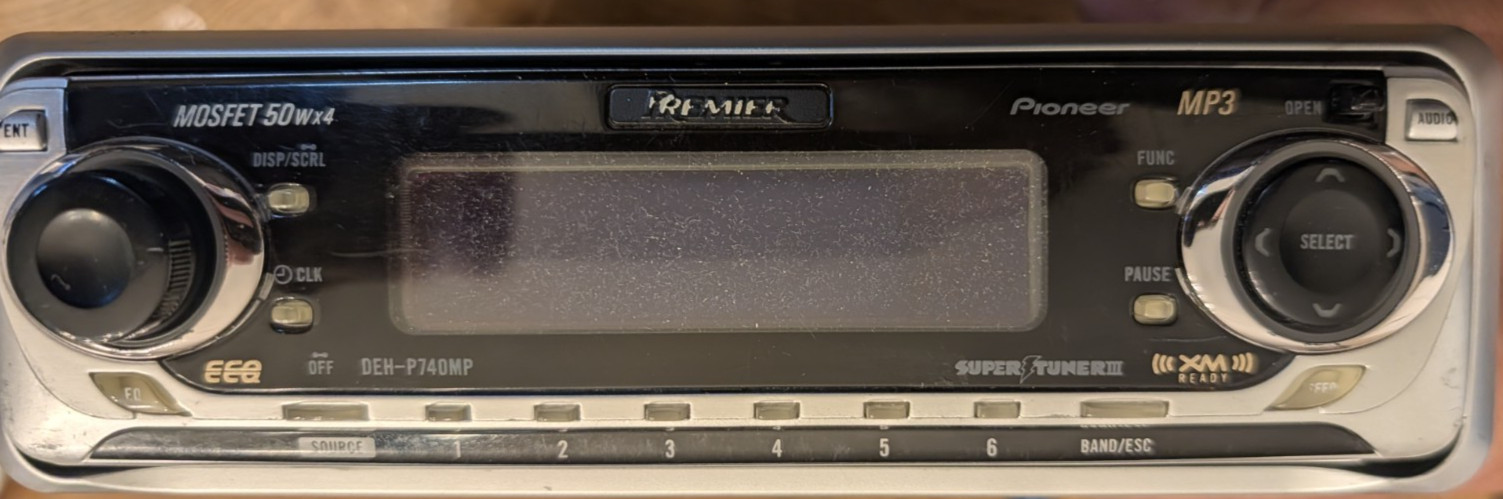 PIONEER PREMIER DEH-P740MP Car Audio Receiver CD Player Rare Old School NOTES