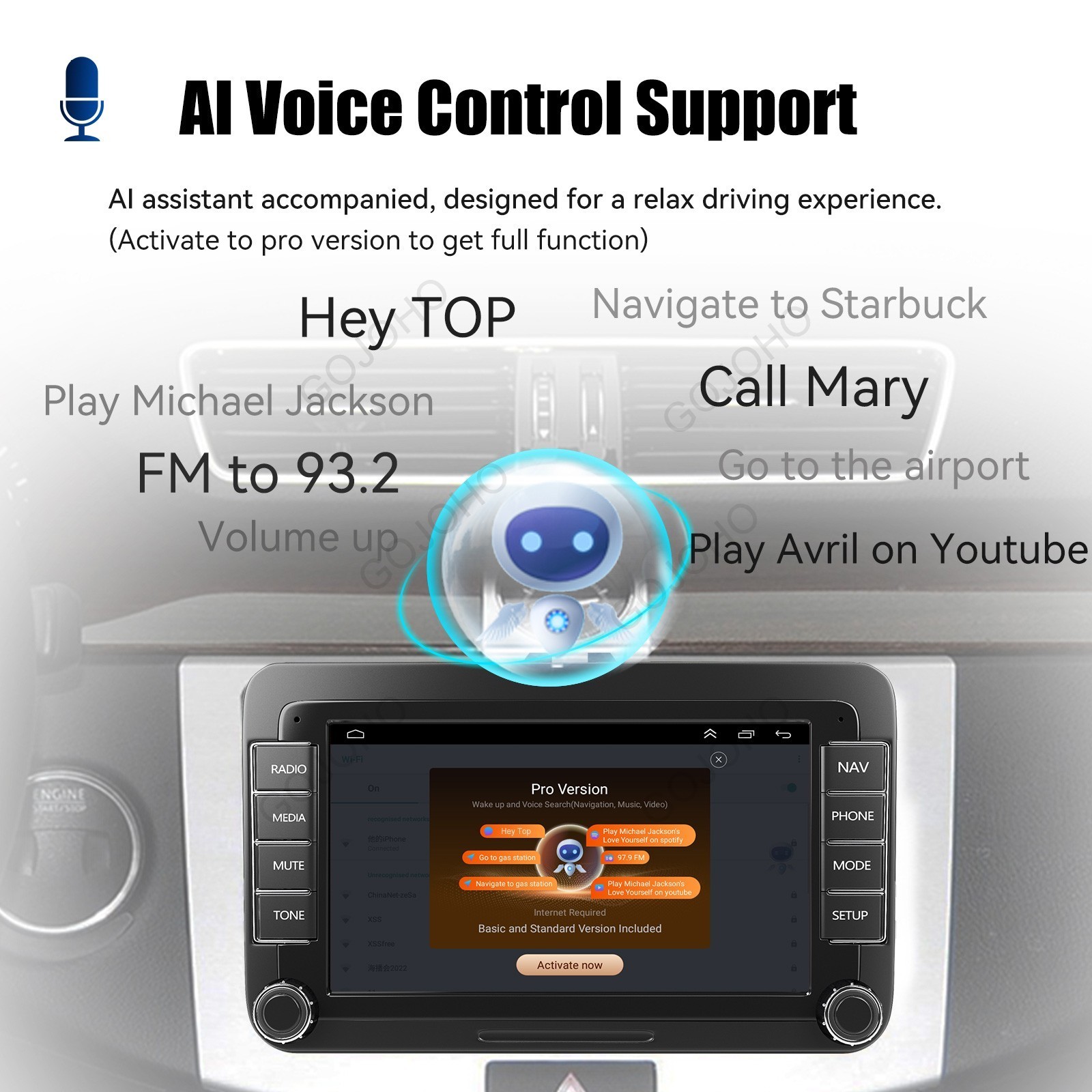 4+64G 7″ Android 14 Car Stereo Radio GPS Carplay For VW Golf MK5 MK6 Caddy Jetta
