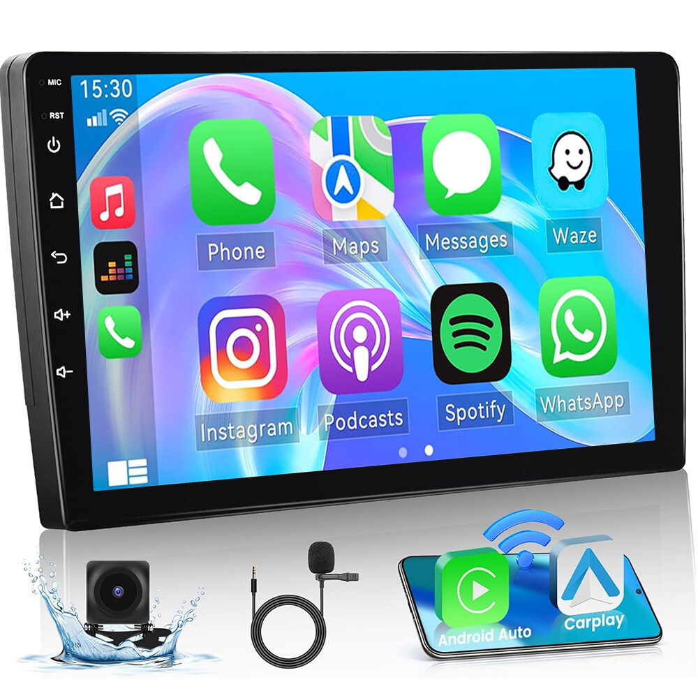 2G+32GB 10“ Android Car Stereo Radio 2 DIN Apple Carplay GPS Navi WIFI W/ Camera