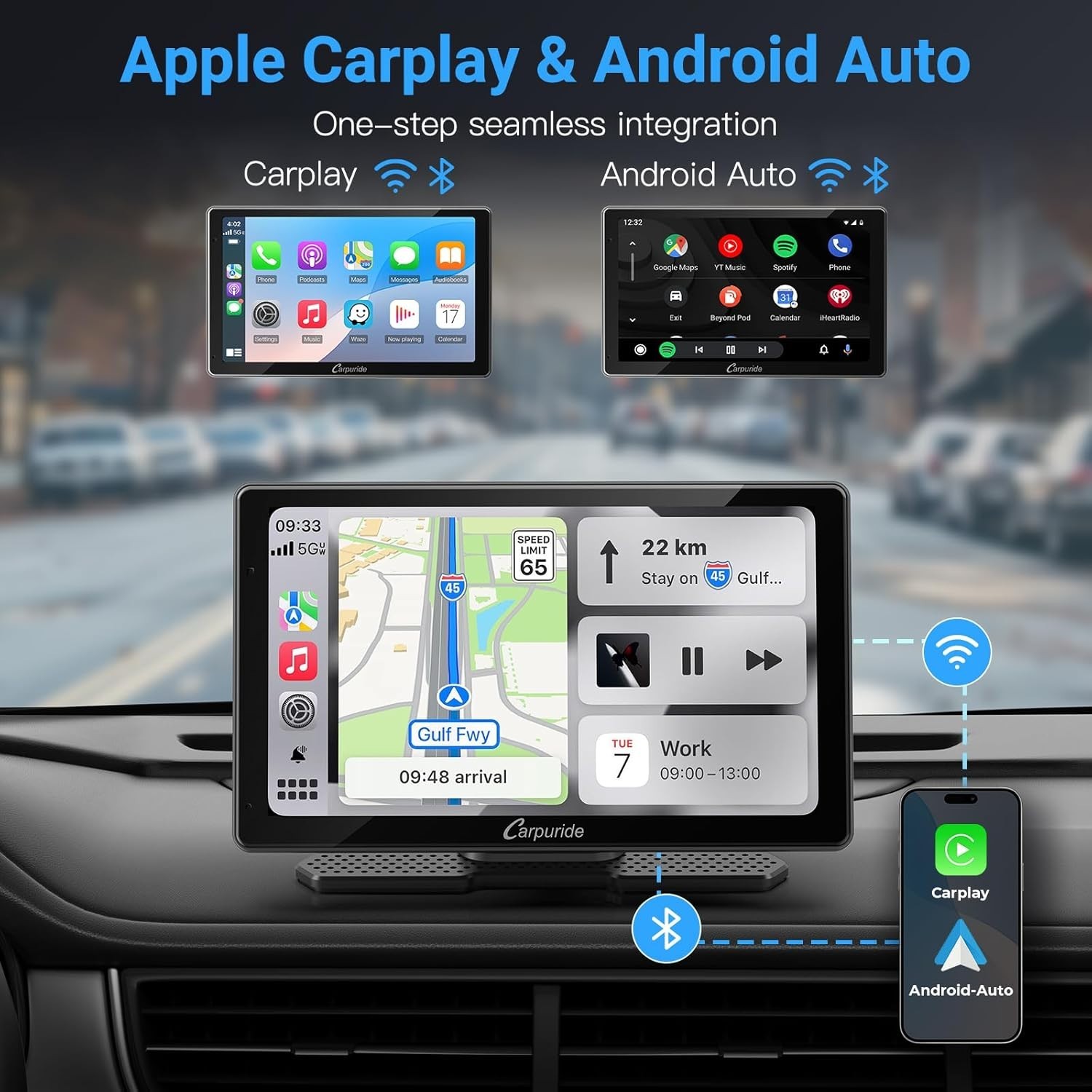$70 OFF!! Carpuride W703 IPS Dash Cam – IOS & Android Mirroring TouchScreen w/4K