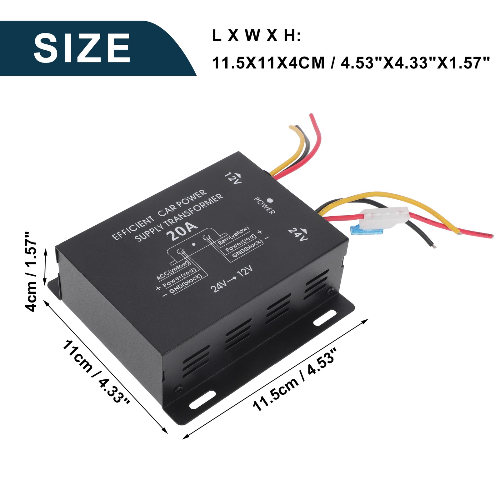 Trucks 24V Step Down to 12V Car Power Supply Converter Module 20A Compatible