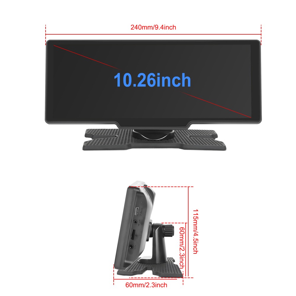 10.26′ 4K Touch Screen Wireless Apple CarPlay Android Auto Car Radio FM Universa
