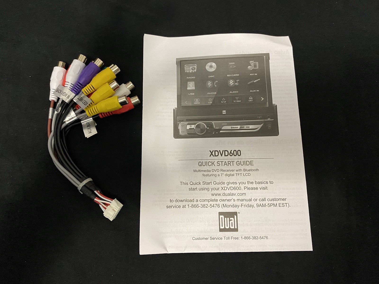 Dual RCA Plug Harness XDVD600 Indash Tv Car Audio 7” Inch Monitor