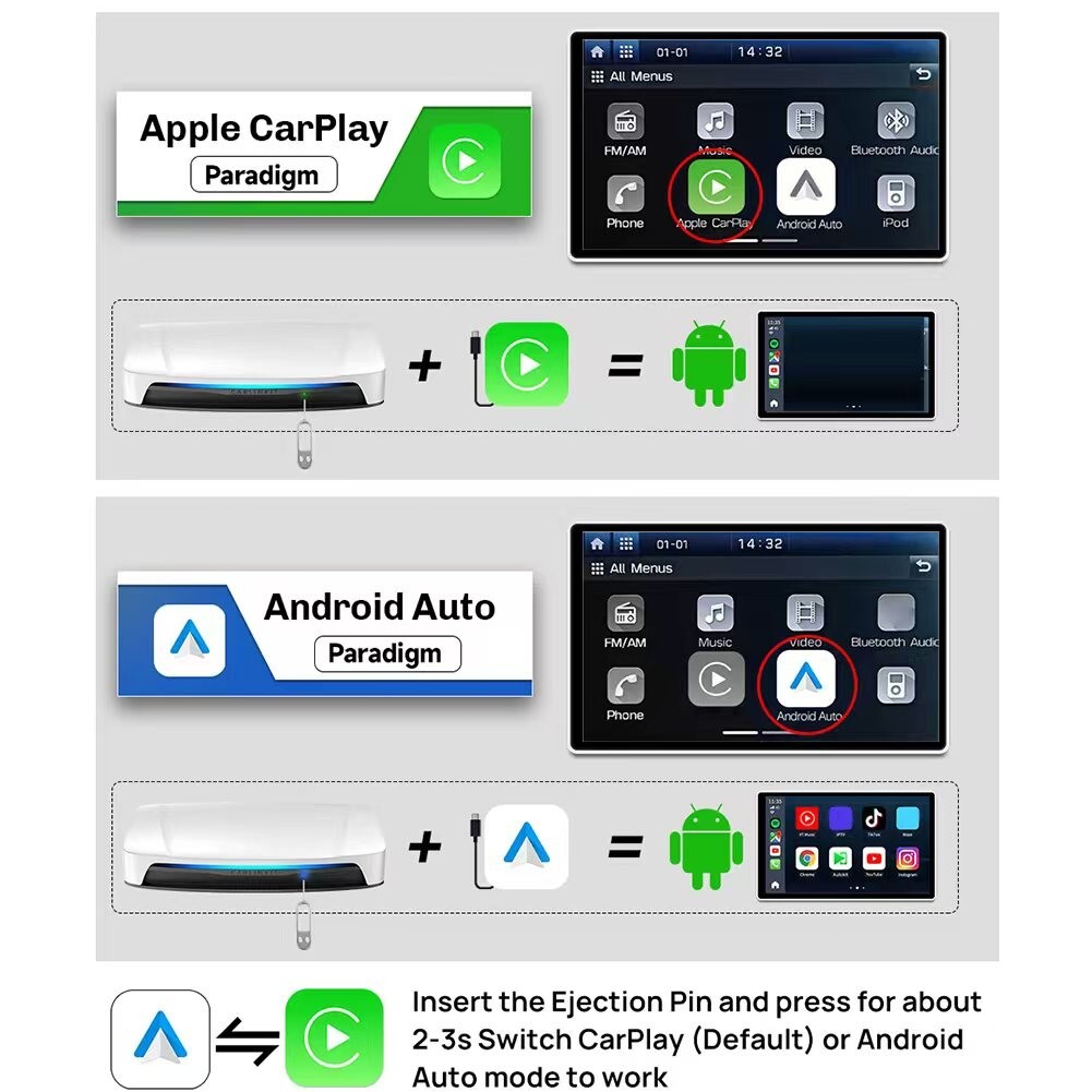 Carlinkit 3in1 Wireless CarPlay AI Box HDMI Adapter Auto Bluetooth WIFI Android