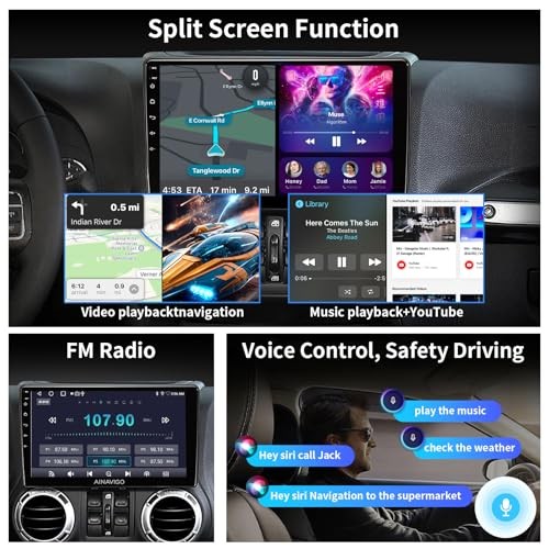 Car Stereo Radio for Jeep Wrangler JK, Compass, Grand 2GB RAM+64GB ROM