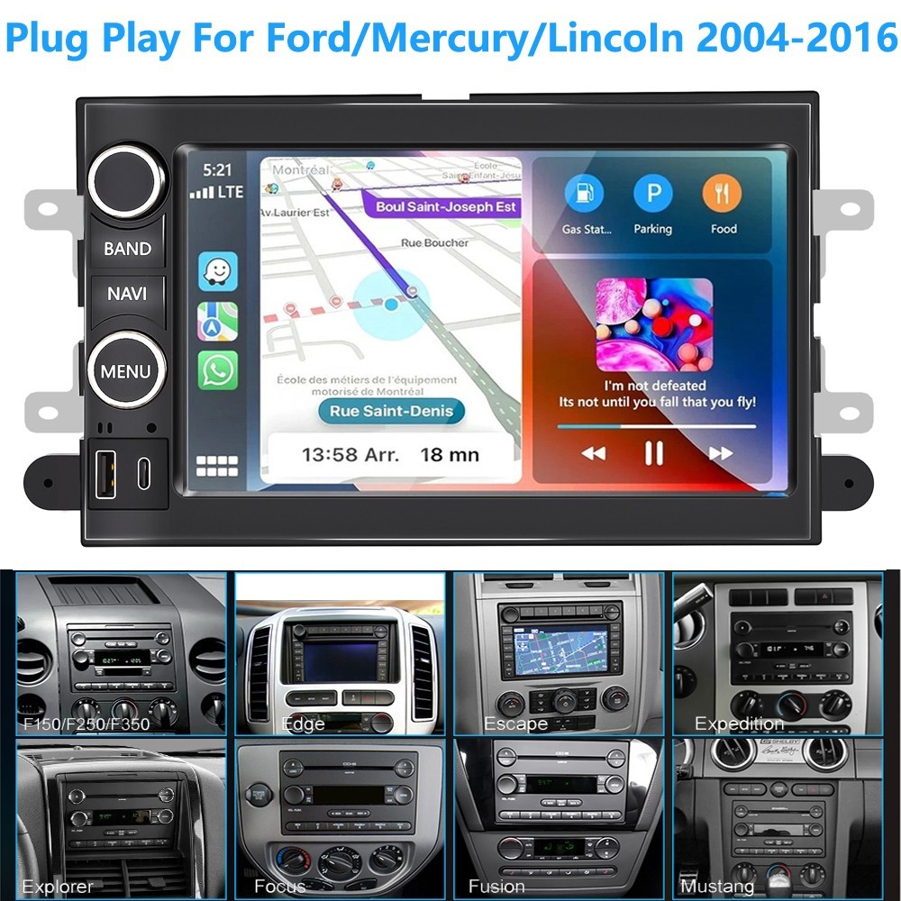 4+64G Apple Carplay Car Stereo Radio GPS Navi For 2009-2014 Ford E150 E250 E350