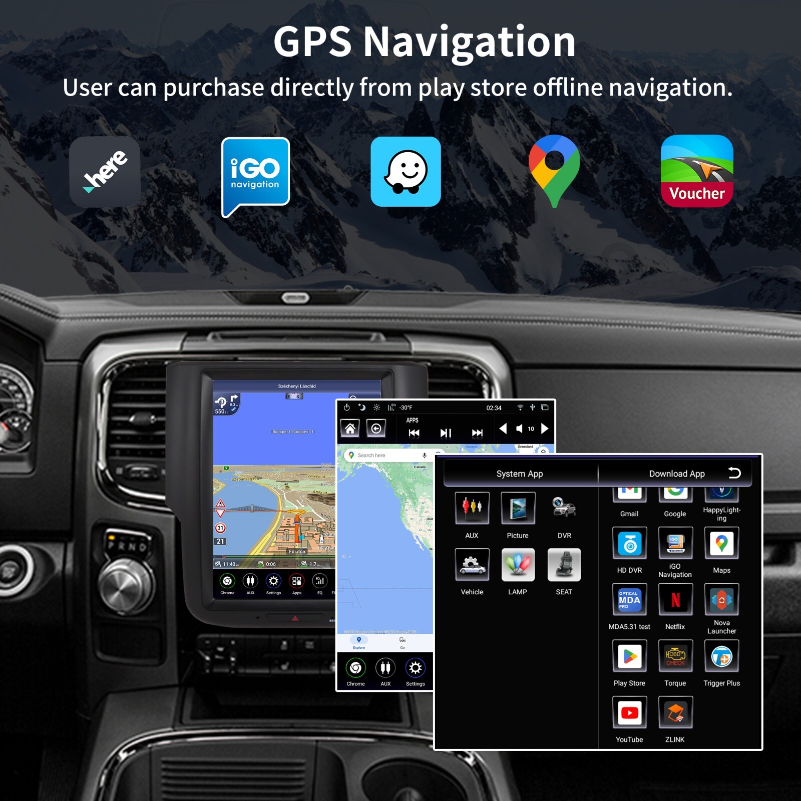 GEN 4 Android Car Radio Stereo For Dodge RAM 1500 2500 3500 2013-2018 GPS Navi