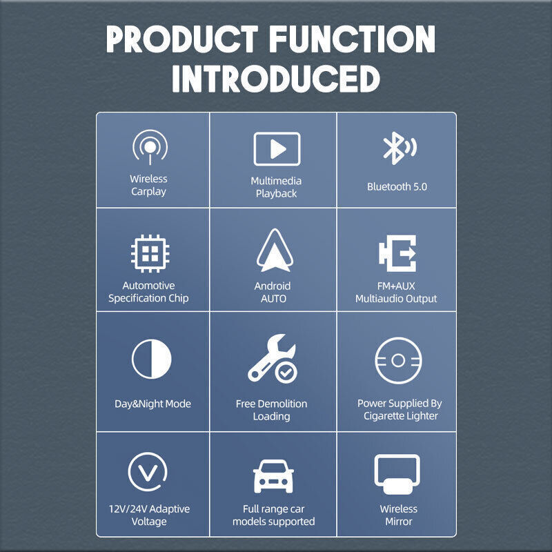 Bluetooth 7″ Apple CarPlay Touch Screen Car Radio Android Auto Portable Stereo