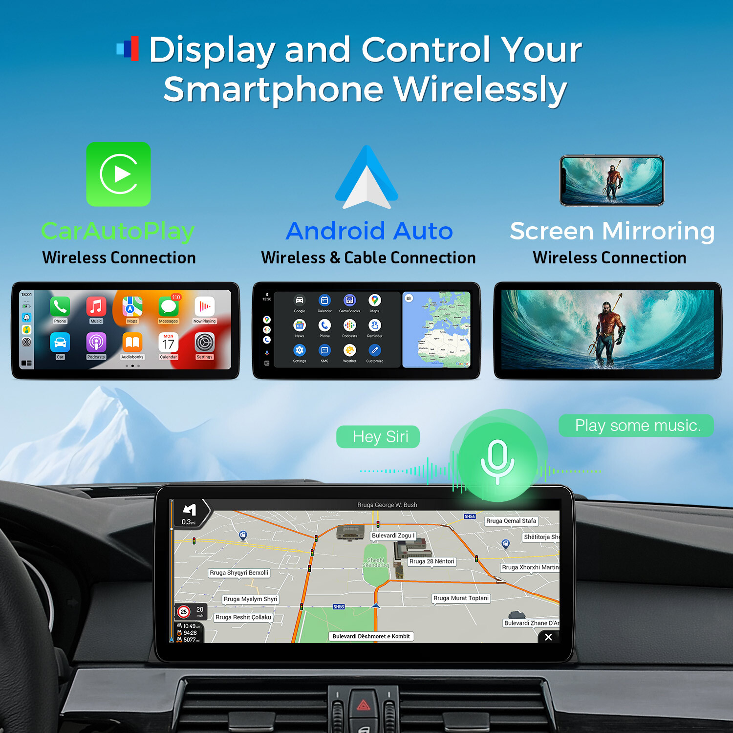 4G Android 13 Octa Core 64GB Car Play Stereo GPS WiFi 2K For BMW 5er E60 E61 CIC
