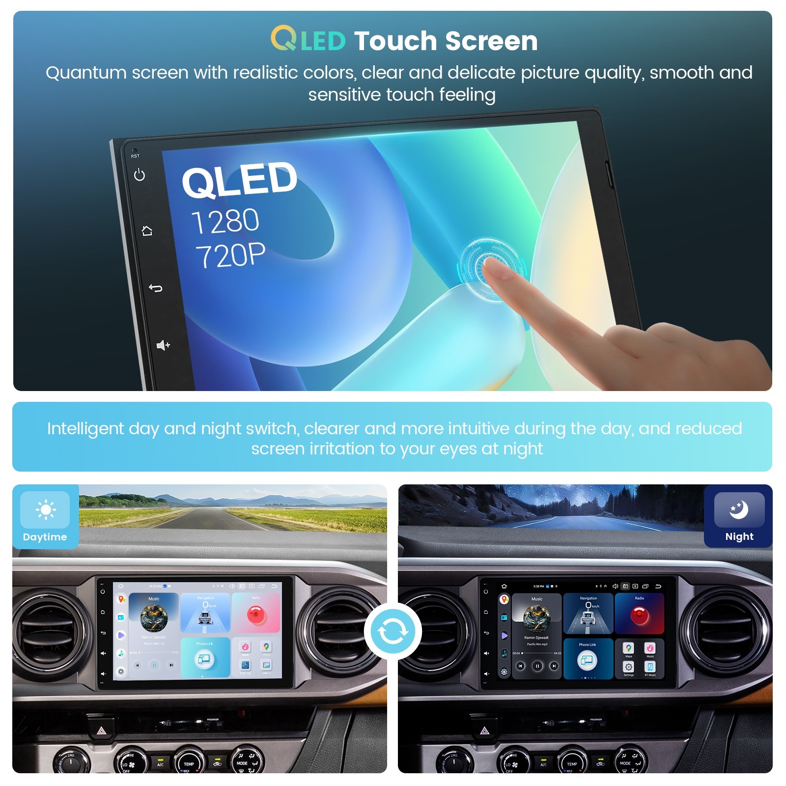 Roadanvi 9″ Car Radio for Toyota Tacoma/Corolla/Sienna CarPlay Android Auto GPS