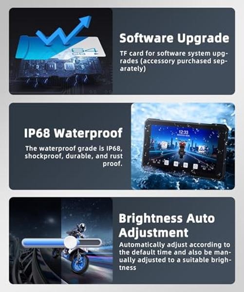 Motorcycle Carplay GPS Navigation System, Wireless Carplay Android Auto, with