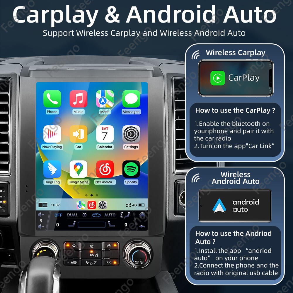 12.1″ Tesla Style Car Radio GPS Navigation CarPlay For Ford F150 2016-2021 32GB
