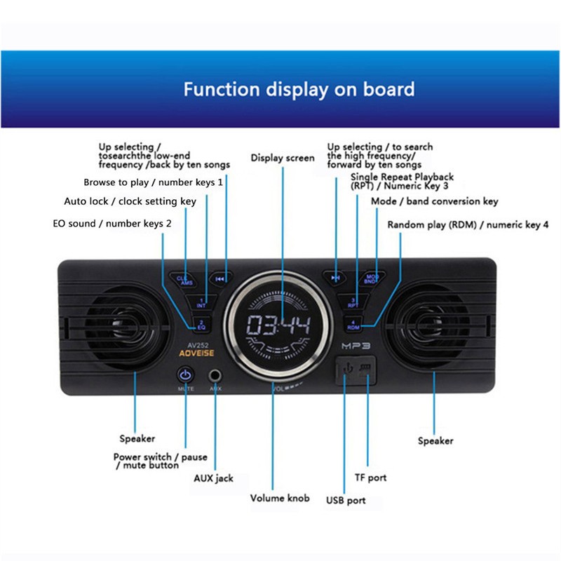 Single Din Stereo Car Multimedia Player USB SD AUX Bluetooth FM Radio Receiver