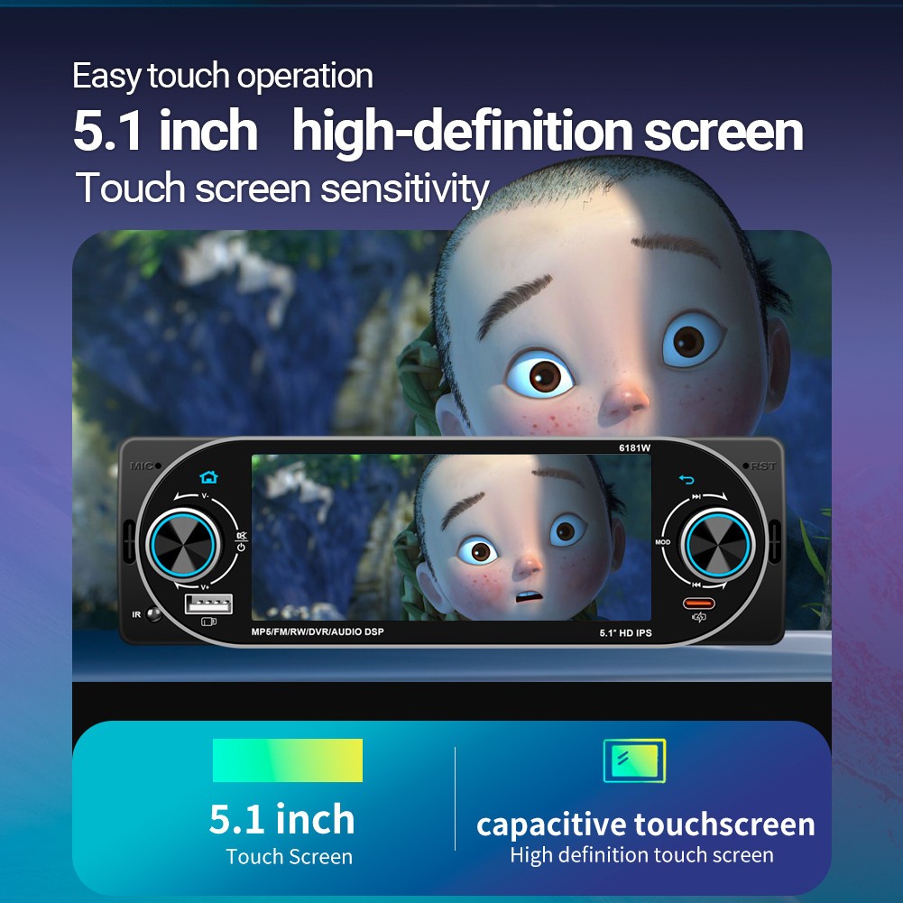 Car Bluetooth Stereo Multimedia Player Mirror Link FM Radio Video USB W/Camera