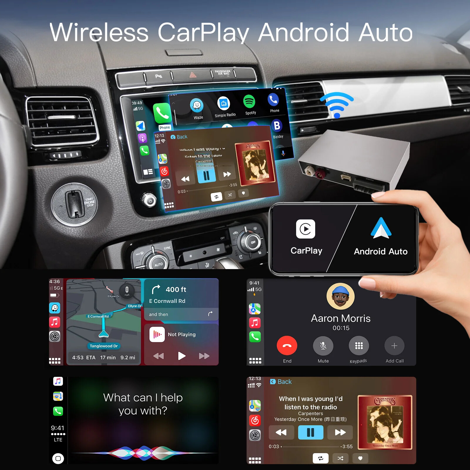 Wireless Carplay Android Auto for Volkswagen Touareg RNS850 AirPlay Module