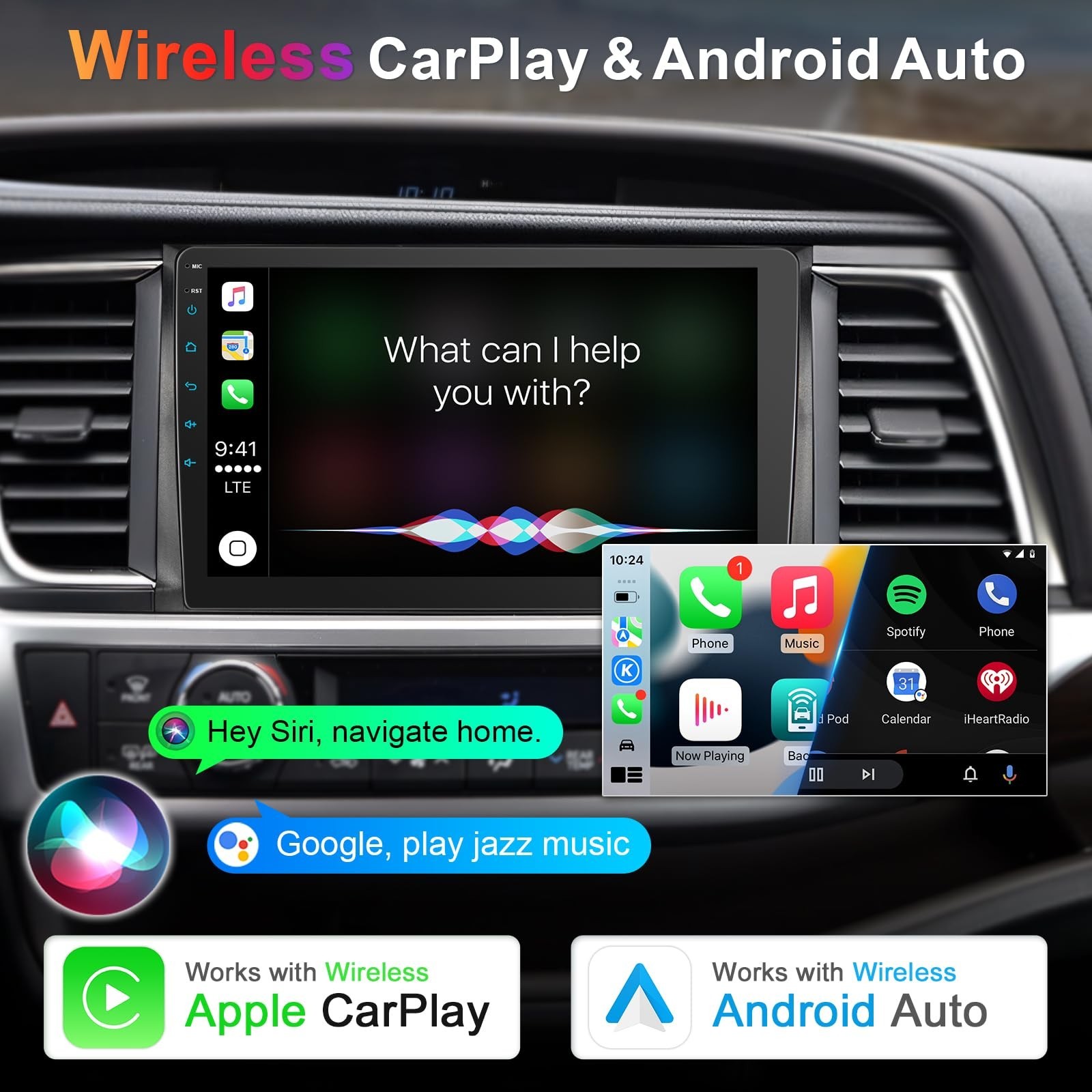 [8core 4+64G] 10.2” Car Radio Stereo for Toyota Highlander 2014-2019 CarPlay…