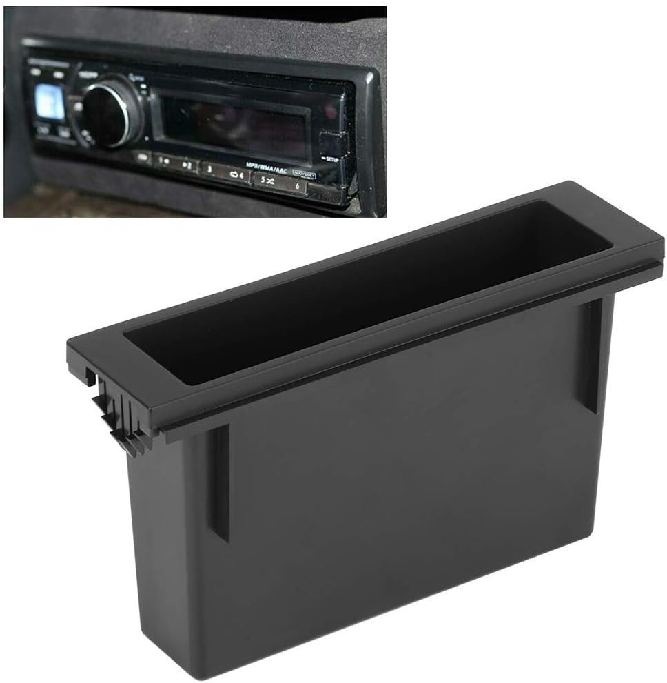 Single DIN Pocket Organizer for Car Stereo Radio Installation Kit Black
