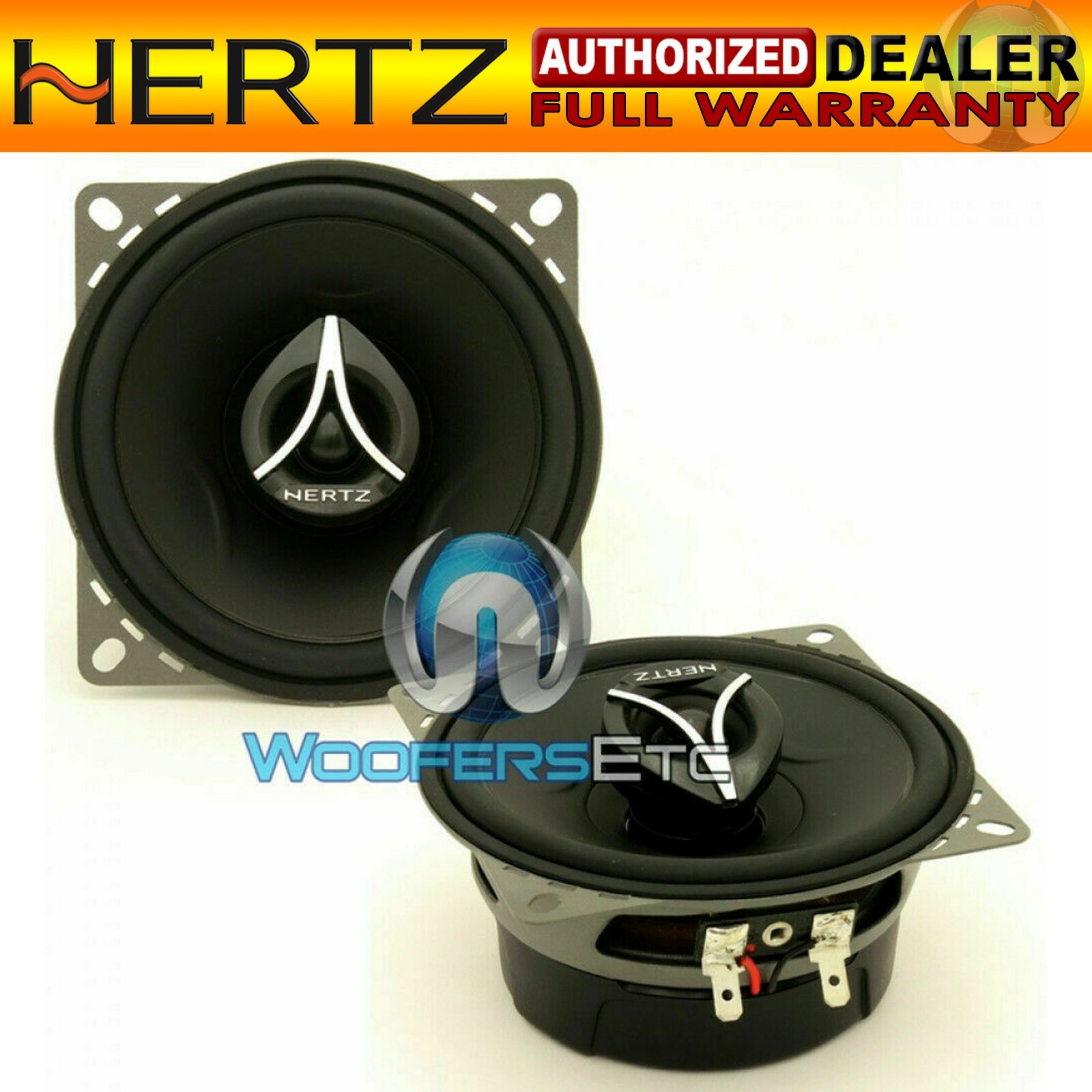 HERTZ ECX-100.5 4″ 120W CAR 2-WAY MYLAR SUPER TWEETERS ENERGY COAXIAL SPEAKERS