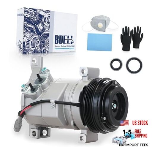 AC Compressor with Clutch for 2000-2013 Chevy Silverado Suburban Silver Gray