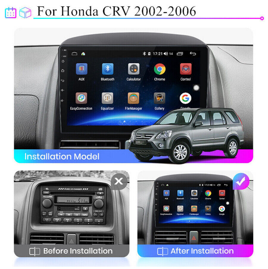 Fit For Honda CR-V 2002-2006 Stereo Radio GPS 9in Touch Screen Head Unit W/Cam
