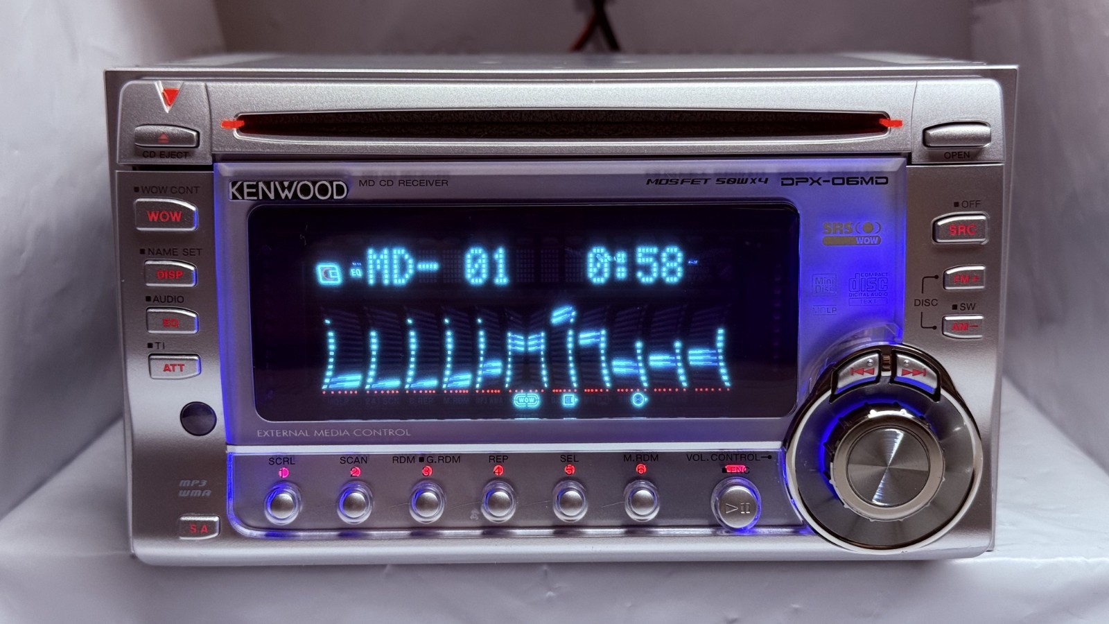 KENWOOD DPX-06MD 2DIN CD MD Player JDM w/ Bluetooth Unit Tested Japan Retro