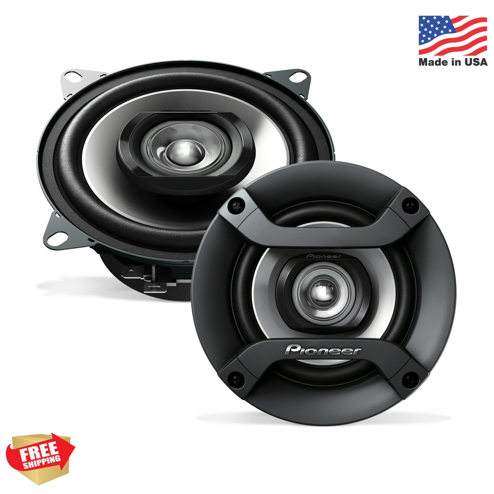 PIONEER F-Series TS-F1035R 4” 2-Way Speakers (Pair) – 150W Max, Balanced Sound +