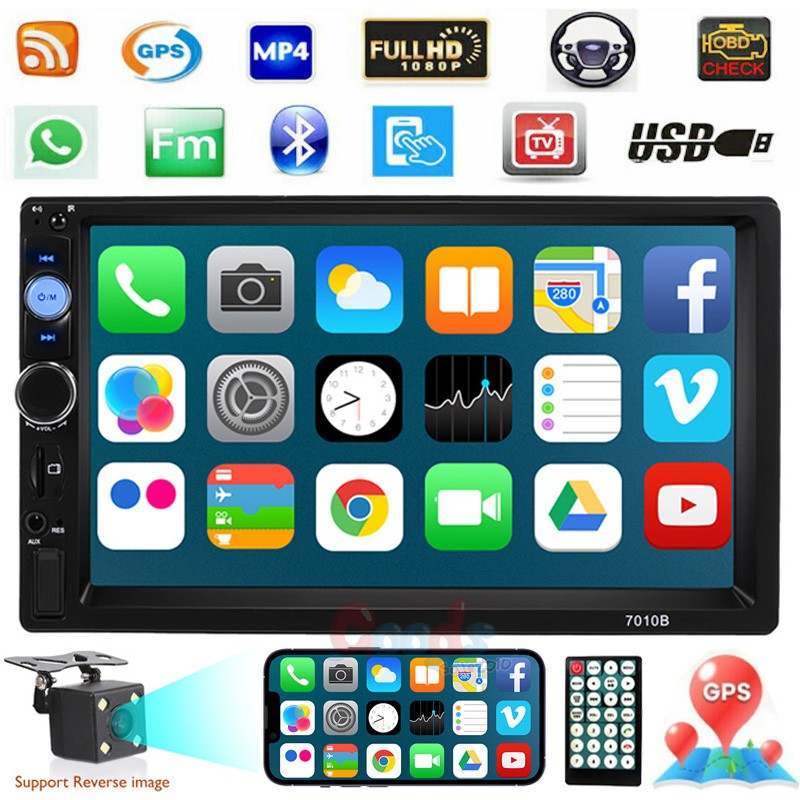 Bluetooth MP5 Estéreo Receptor para coche Con Cámara trasera y Pantalla Tactil