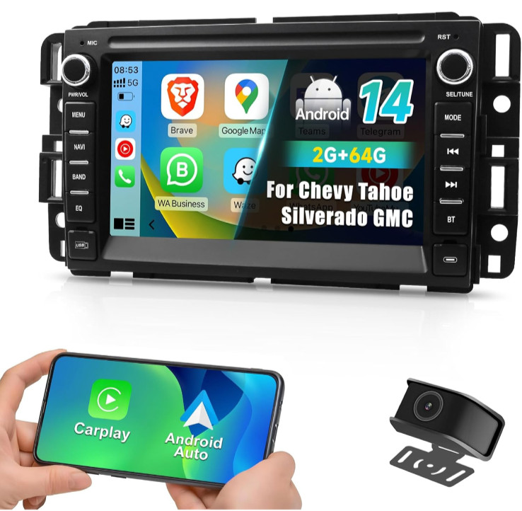 Car Radio for Chevrolet GMC Silverado Tahoe Yukon,Android 14, 2GB+64GB, Android
