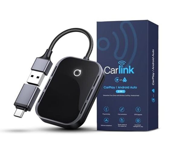 Carlink Wireless CarPlay & Android Auto Adapter for iPhone & Android – USB-C,