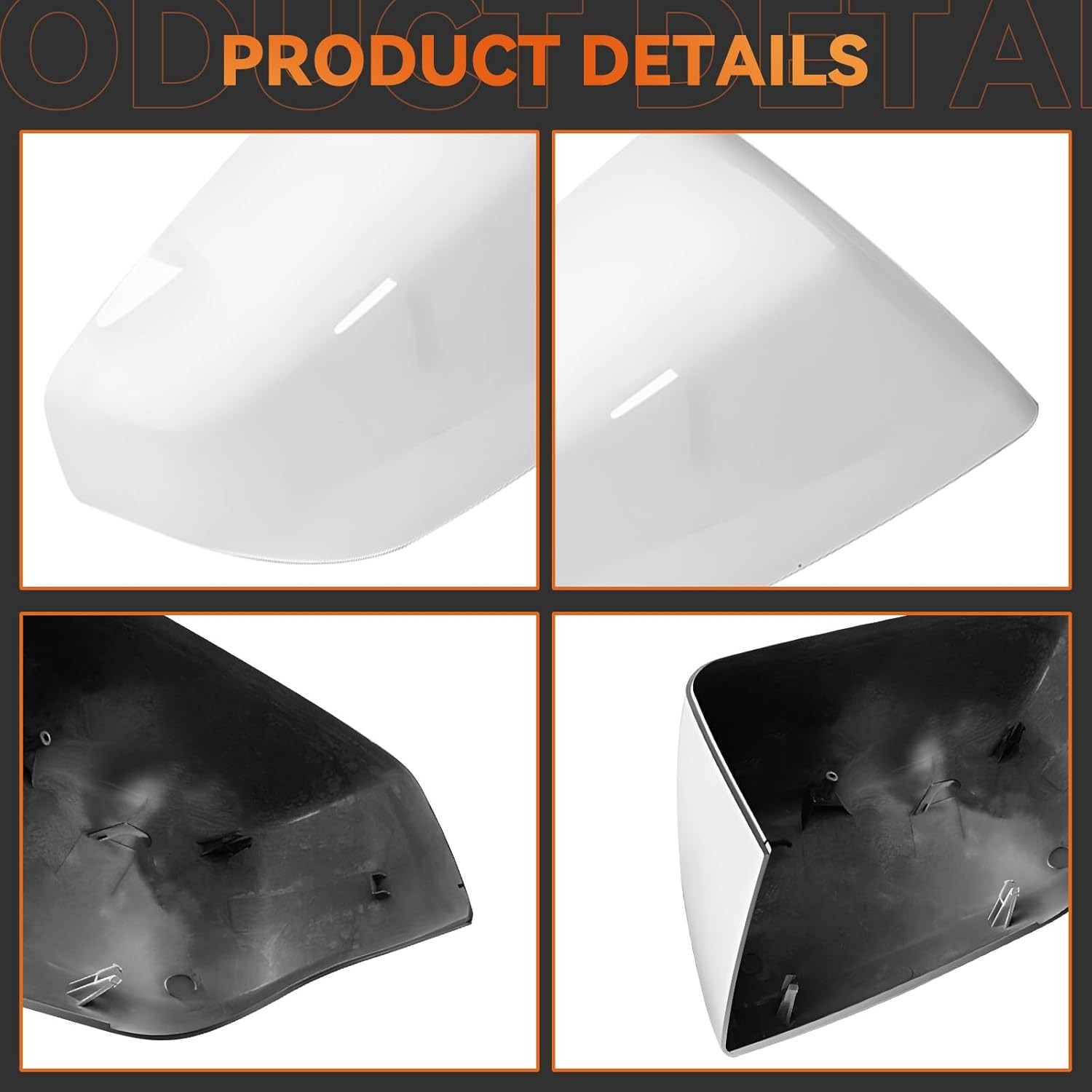 1 Pair White Side Mirror Cover Caps for 2021 2022 2023 2024 2025 Chevy Tahoe …