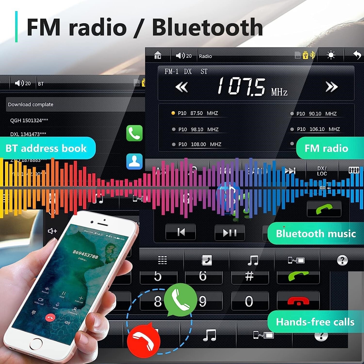 7″ Estereo De Pantalla Para Coche Carro Mp5 Tf Usb Aux Subwoofer Con CáMara Aut