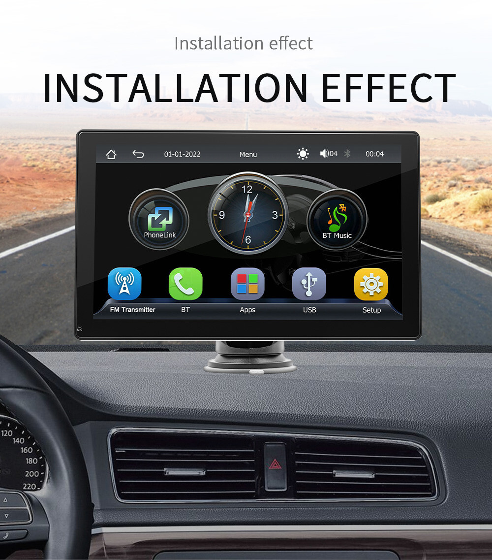 9in Radio Car Stereo Touch Screen MP5 Player BT For Apple CarPlay Android Auto