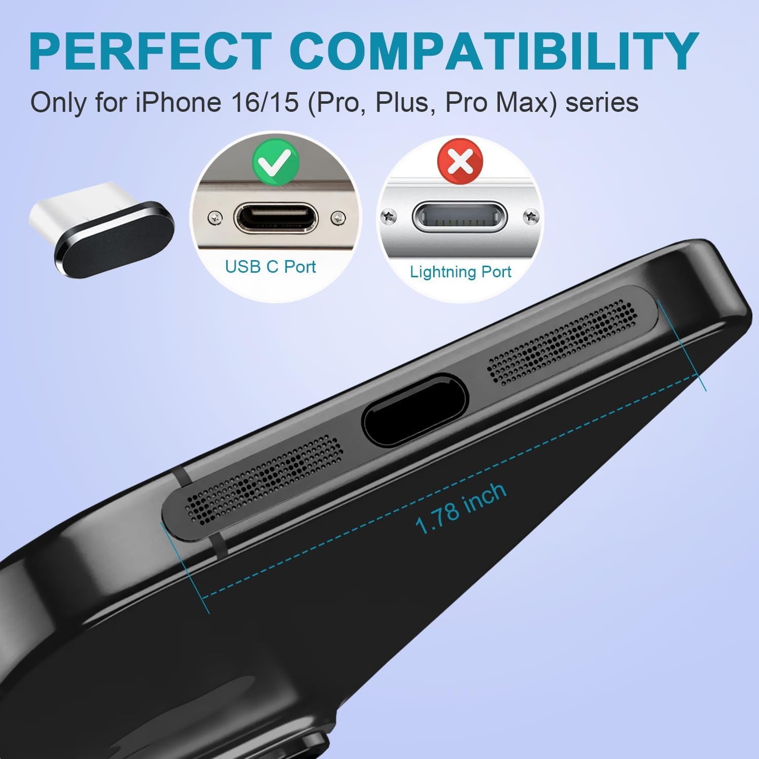 USB C Dust Plug, 4 Pack USB C Port Cover, Type C Charging Port Plug Cover with S