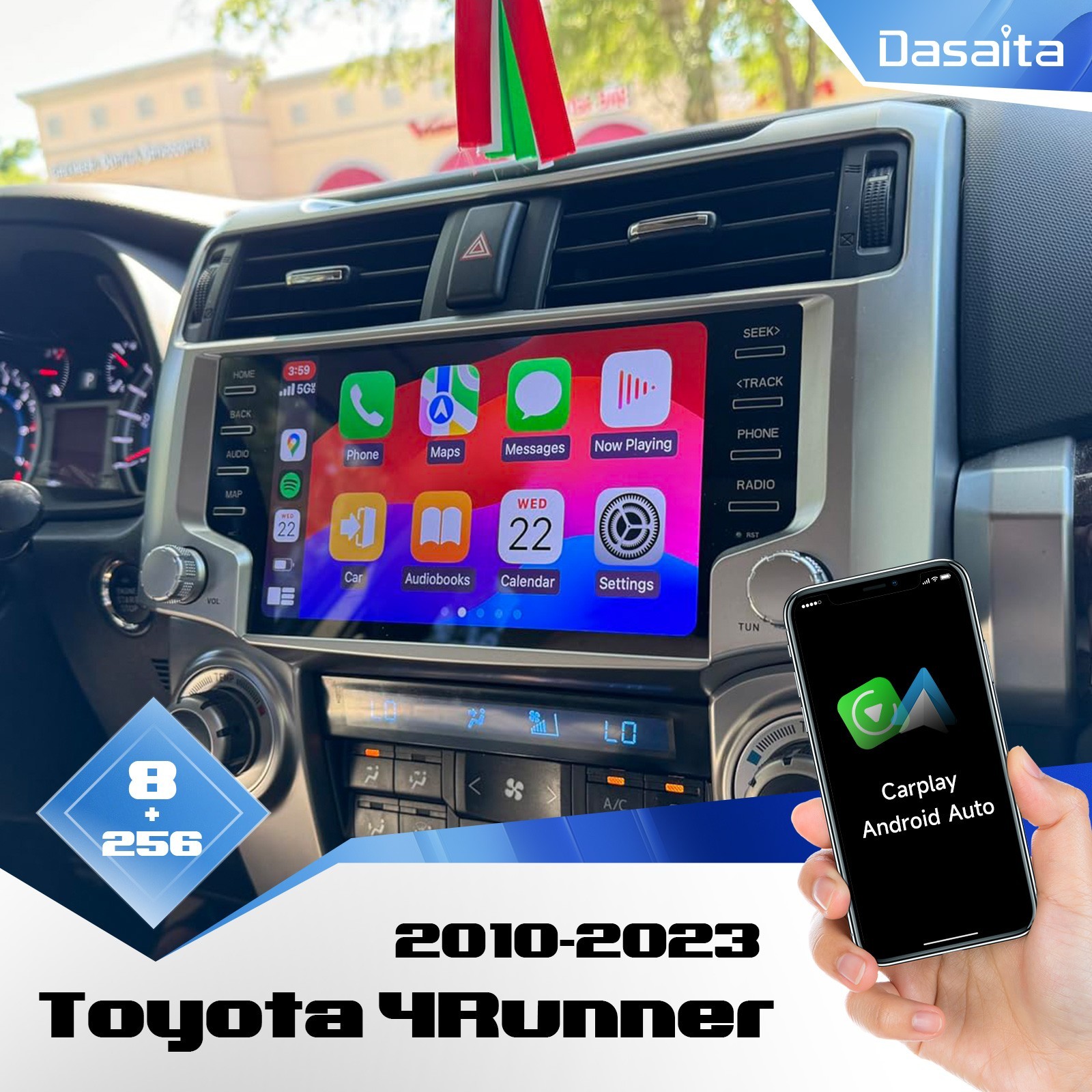 Dasaita 9″ Car Stereo 8+256G for Toyota 4Runner 2010-2023 Carplay Factory style