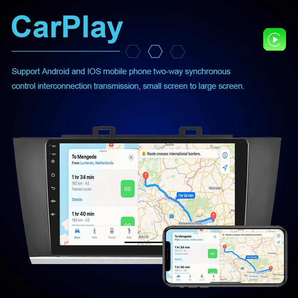 Car Radio Stereo Carplay For 2015-2018 Subaru Legacy Outback Navi 4+64G 9in