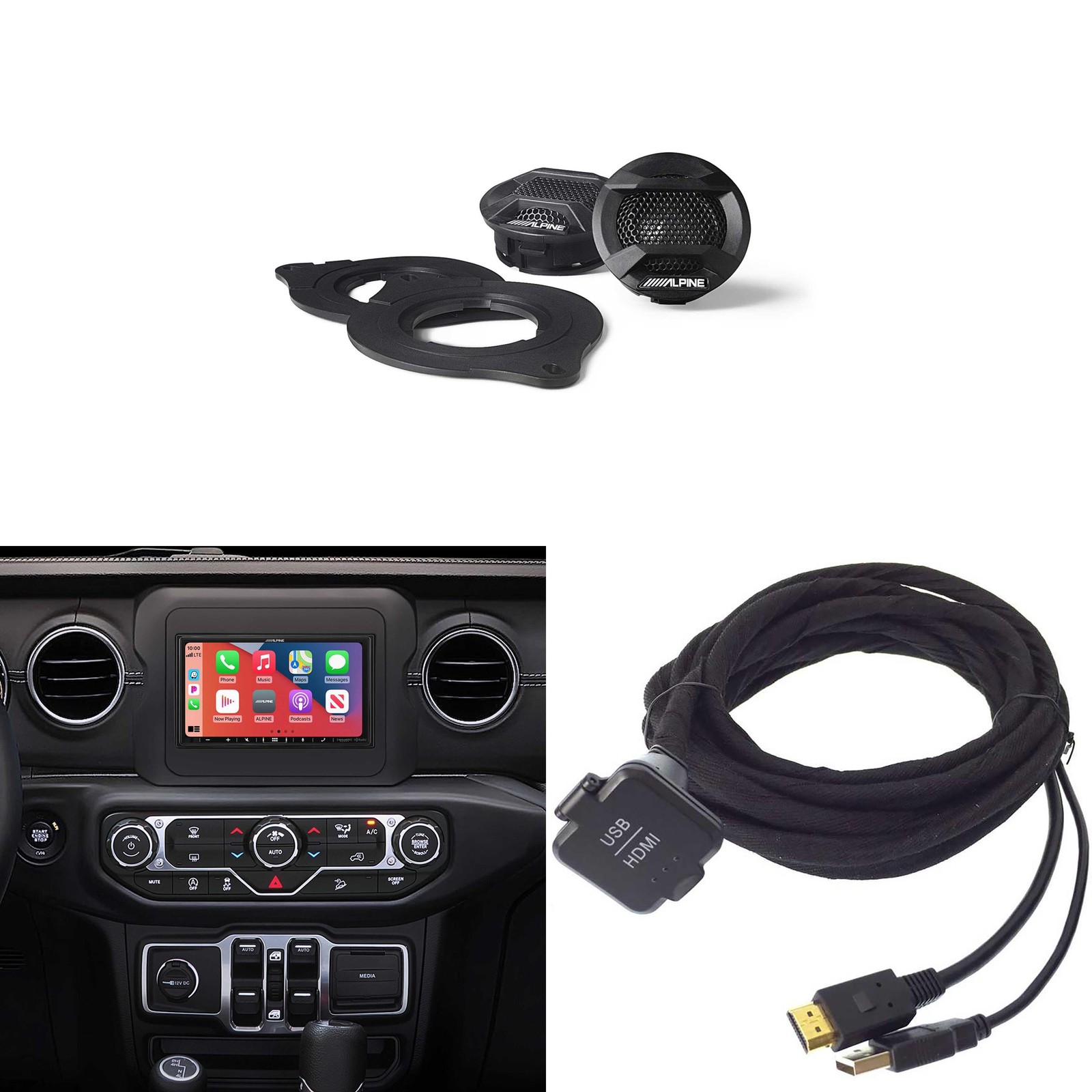 Alpine i407-WRA-JL, KCU-315UH USB / HDMI Extension Cable w/ SPV-10TW-WRA Comp…