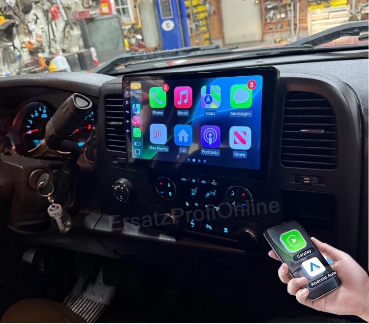 10″ 4+32G GMC Silverado Sierra 2007-2013 Android 14 Apple Carplay Stereo Radio O