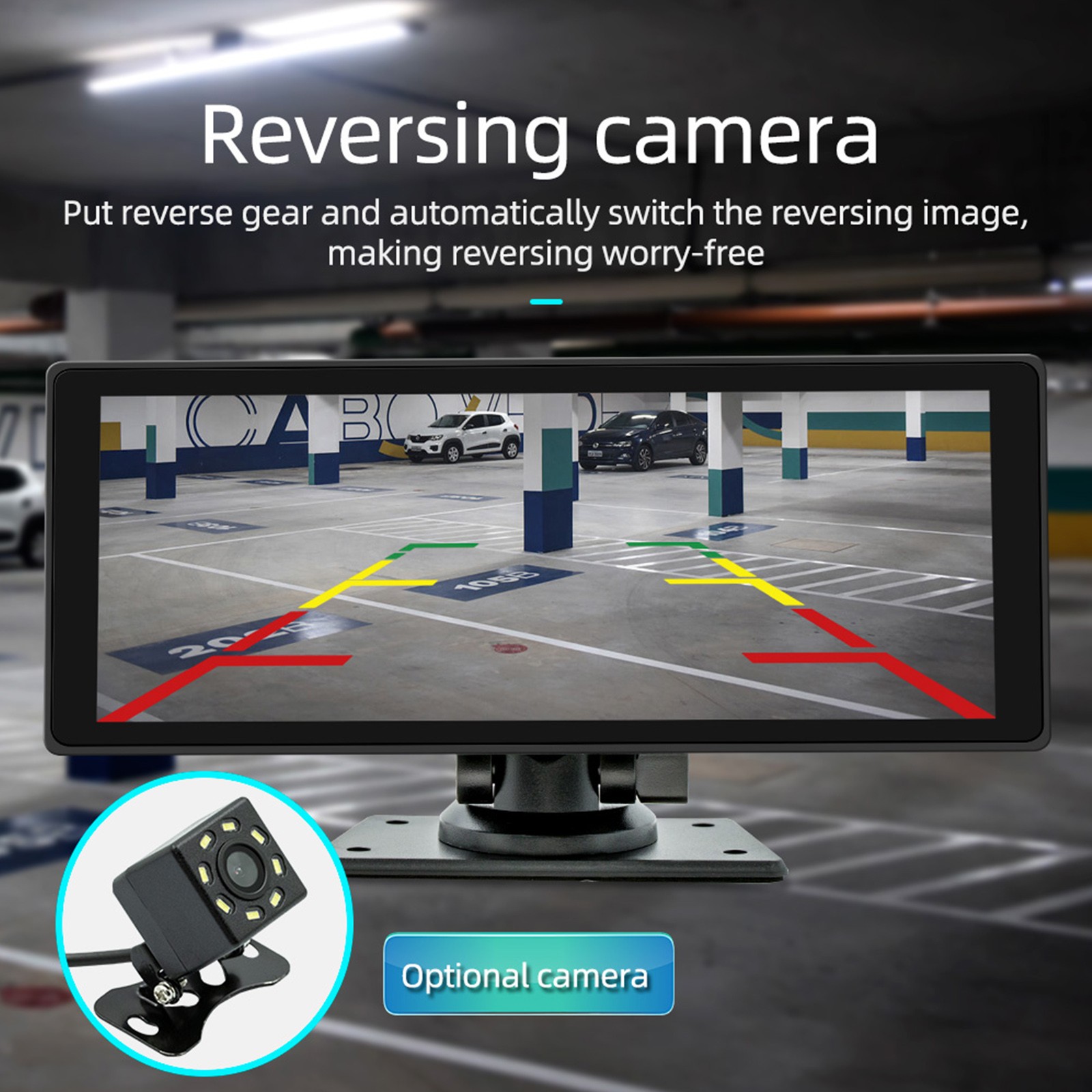 10.26″ Wireless Carplay Bluetooth Car MP5 Player HD Large Screen Recorder Camera